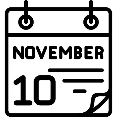 10 Kasım takvim vektör illüstrasyonu 