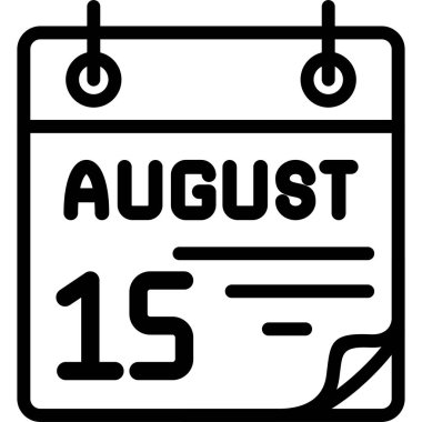 Takvim 15 Ağustos 'u gösteriyor.