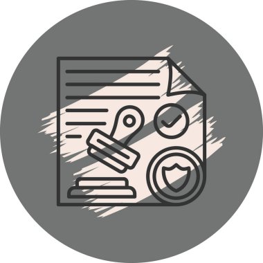 Onaylama damgası ve simgeleri içeren belge