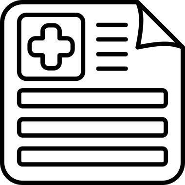 Artı işareti ve satırları olan tıbbi belge