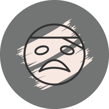 Basit satır dizaynlı üzgün yüz simgesi