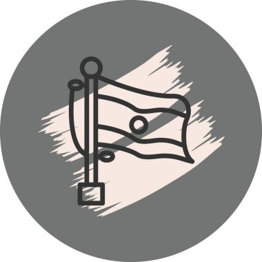 Dairesel gri arkaplanda bayrak dalgalanıyor