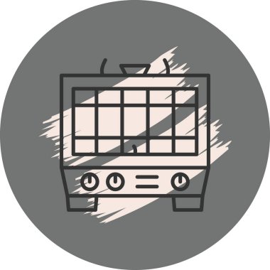 Tramvay yolu simgesinin basit grafiği