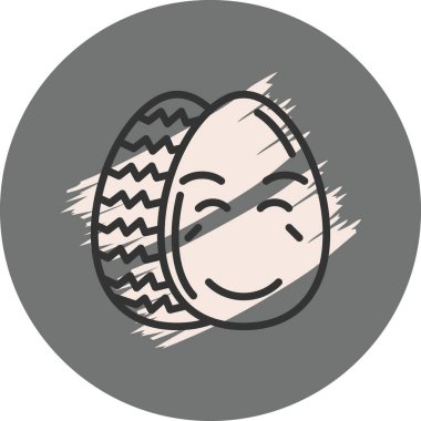 Dekoratif desenli gülümseyen çizgi film yumurtası.