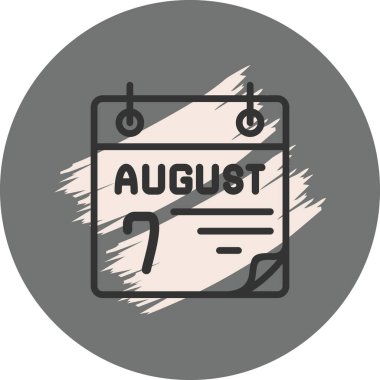 7 Ağustos Gri Arkaplanda Simge 