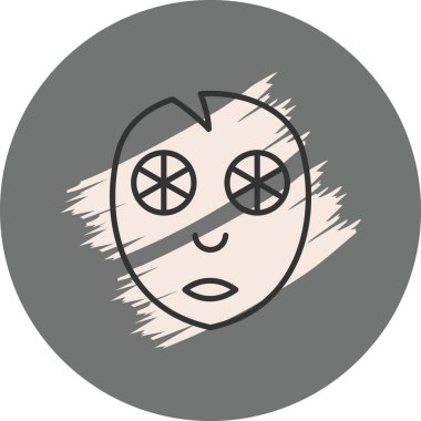 Dairesel gözlü basit grafik yüz