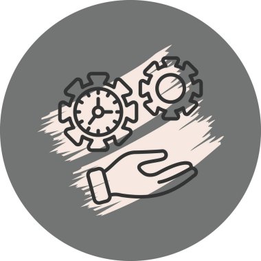 zaman yönetimi web simgesi, vektör illüstrasyonu          