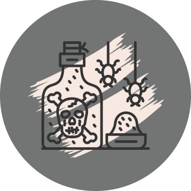 İçinde zehir ve sallanan böcekler olan şişe.