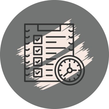 Gri arkaplanda saati olan kontrol listesi