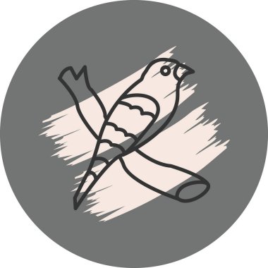 Kuş tünemiş basit çizgi çizimi