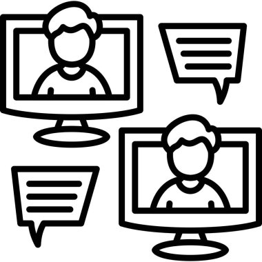 İnternette sohbet eden insanları gösteren iki bilgisayar