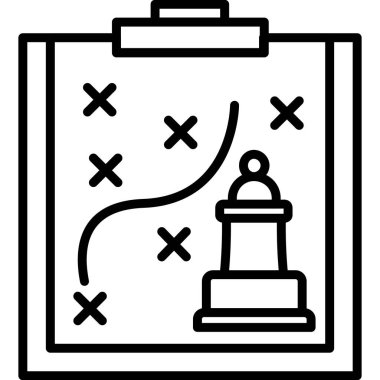 Satranç strateji planı panoda parçalarla