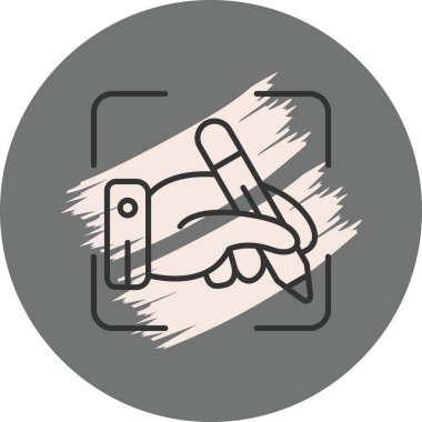 Dairesel arkaplanda el ele tutuşma kalem çizimi