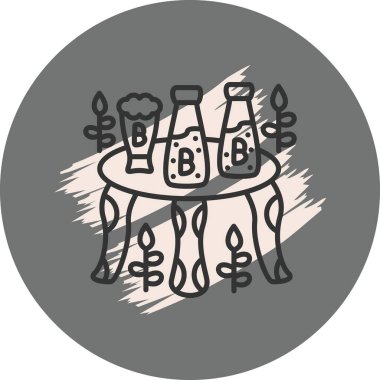 Şişeler ve cam yuvarlak masa