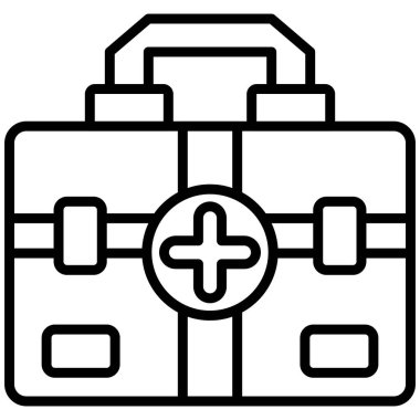 Çapraz sembollü siyah anahat sağlık kiti