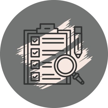 Büyüteci ve kalemi olan pano kontrol listesi