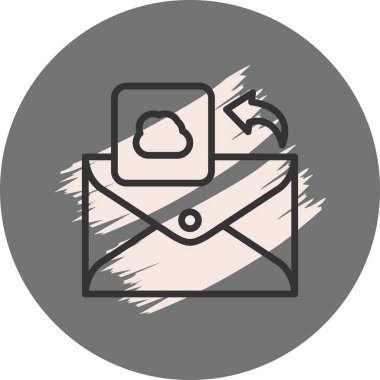 Bulut ve ok sembollü zarf simgesi