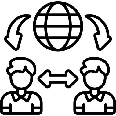 Dünya ile bilgi alışverişinde bulunan iki adam.