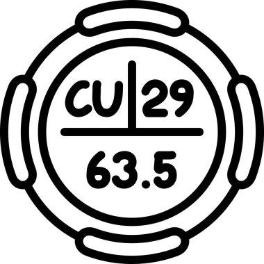 Kimyasal element sembolü içeren dairesel tasarım