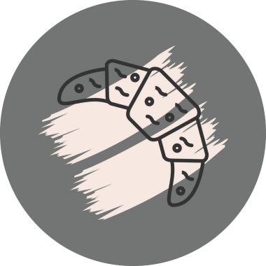 Basit çizgi tasarımlı kruvasan çizimi