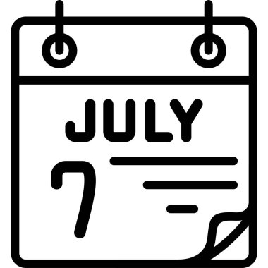 Takvim sayfası 7 Temmuz tarihini gösteriyor