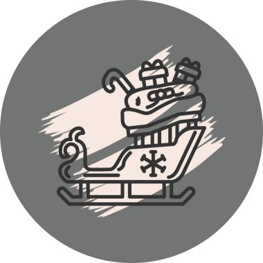 Hediyeler ve kar taneleriyle dolu dekoratif kızak