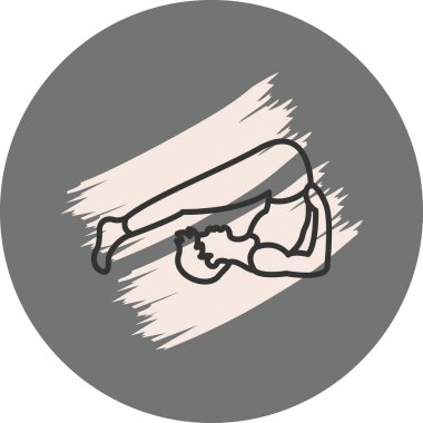 Yuvarlak arka planda yoga yapan kişi