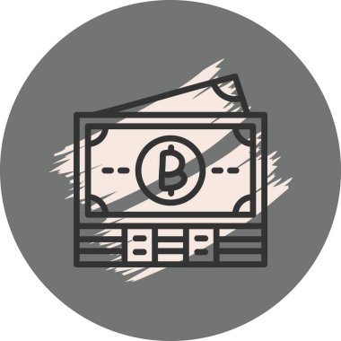 Thai Baht Notes Icon, Vector Illustration