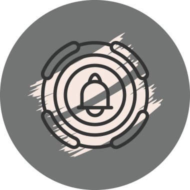 Arkaplanda dairesel uyarı çanı simgesi