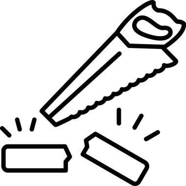 Tahta bloğu kesen el testeresi