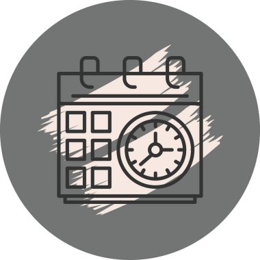 Saat ve kareli basit takvim simgesi