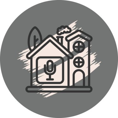 Mikrofon ve ağaçlarla basit bir ev tasarımı.