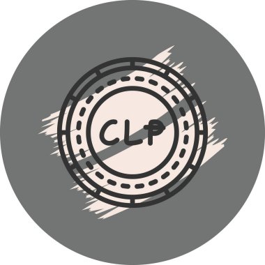 Şili Pezosu Para Simgesi. Uygulama veya web sayfası için basit web logosu 