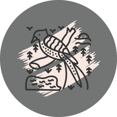 Yuvarlak Gri Arkaplanda Quetzal Simgesi 