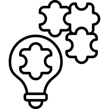 İçinde yapboz parçaları olan ampul grafiği