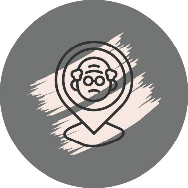 Yaşlıların konum simgesini gösteren simge