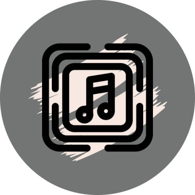 Dairesel çerçeve içinde müzik notası simgesi