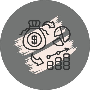 Para çantası pasta grafiği ve çubuk grafiği