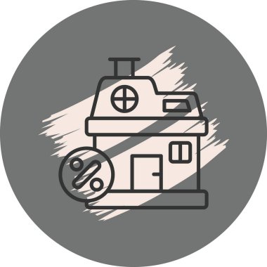 Yüzdelik sembollü basit ev simgesi