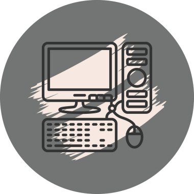 Bilgisayar monitörü klavye ve fare resimlemesi