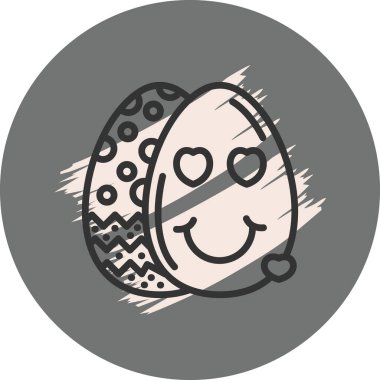 Paskalya Gülen Kalpler Yumurta Simgesi Tasarımı