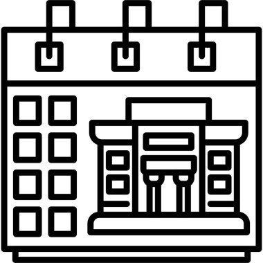 Takvim basit web simgesi, vektör        