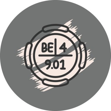 Berilyum Kimyasal Element Basit Simge, Vektör