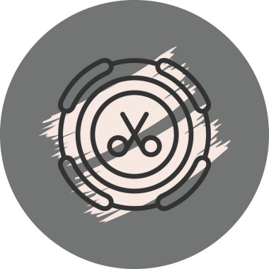 Makaslı ve arka planlı dairesel logo tasarımı