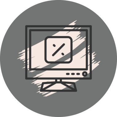 Basit grafik tasarımı gösteren bilgisayar monitörü