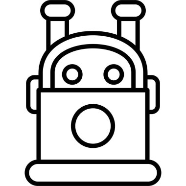 İki antenli basit bir çizgi film robotu.