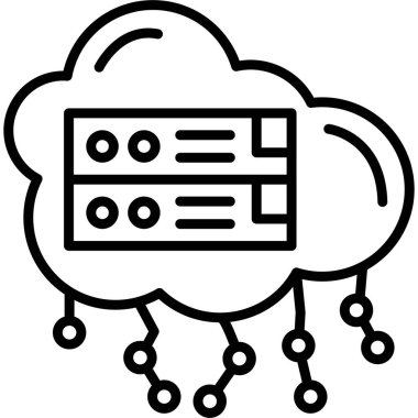 Sunucu ve bağlantıları olan bulut depolama simgesi