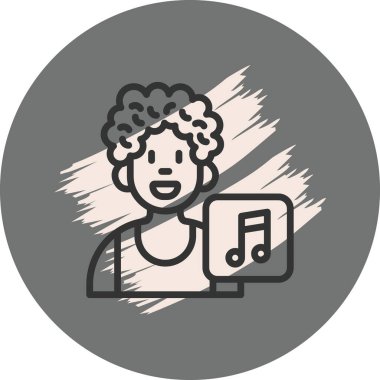 müzik web simgesi vektör illüstrasyonu