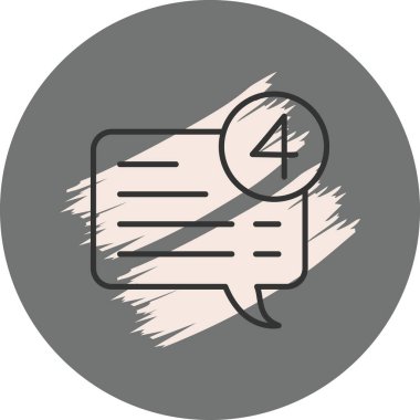 Dört okunmamış iletiyi gösteren bildirim simgesi