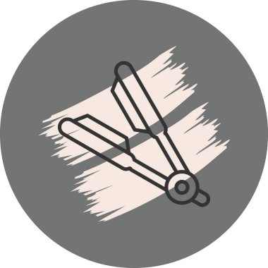 Gri arkaplanda saç düzleştirici simgesi